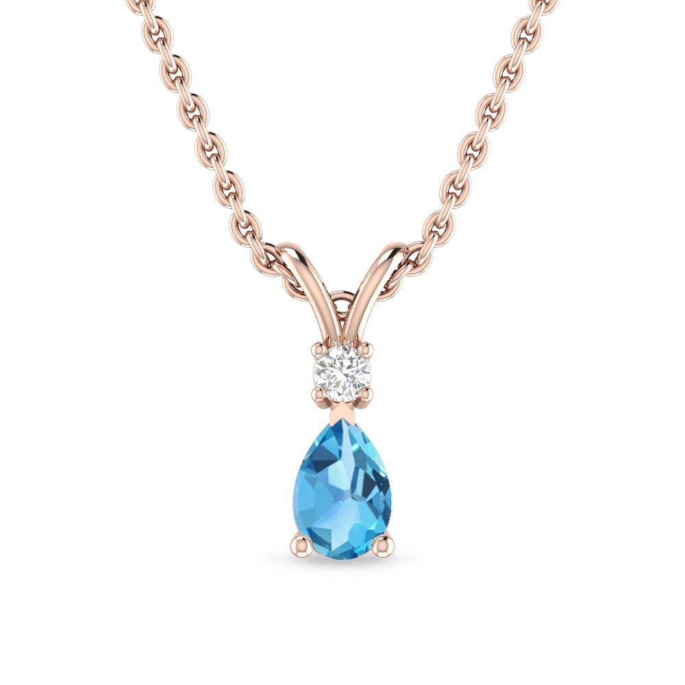 Rose Gold - Blue Topaz