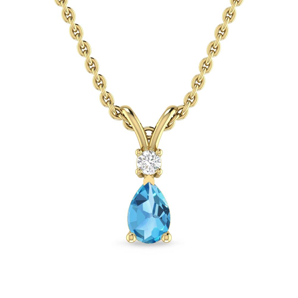 Yellow Gold - Blue Topaz