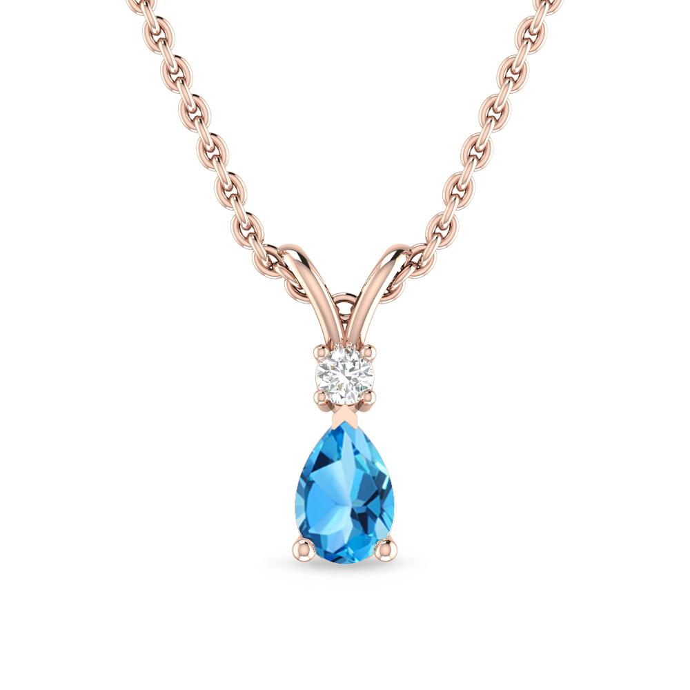 Rose Gold - Blue Topaz