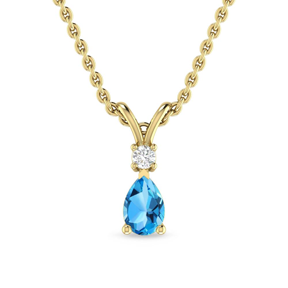 Yellow Gold - Blue Topaz