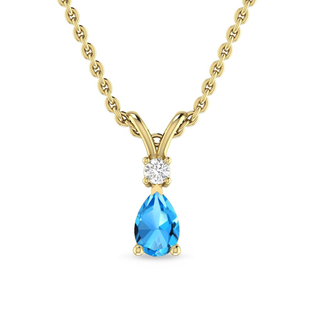 Yellow Gold - Blue Topaz