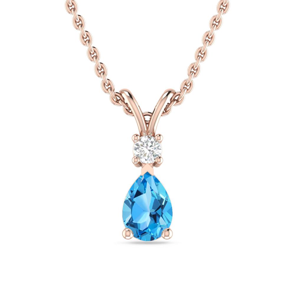 Rose Gold - Blue Topaz