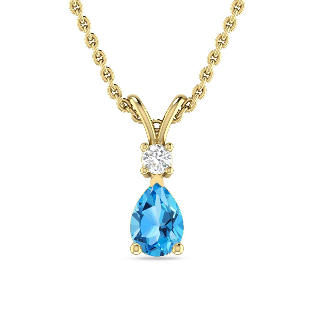 Yellow Gold - Blue Topaz