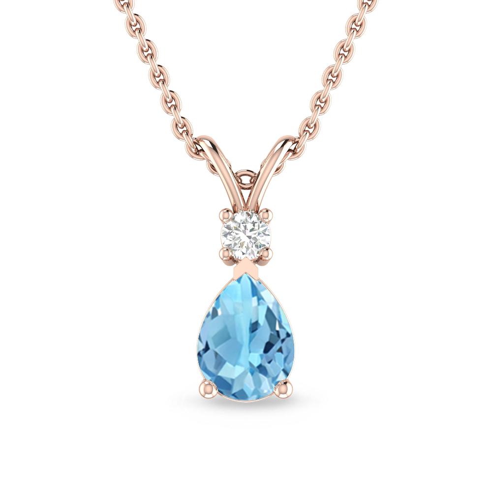 Rose Gold - Blue Topaz