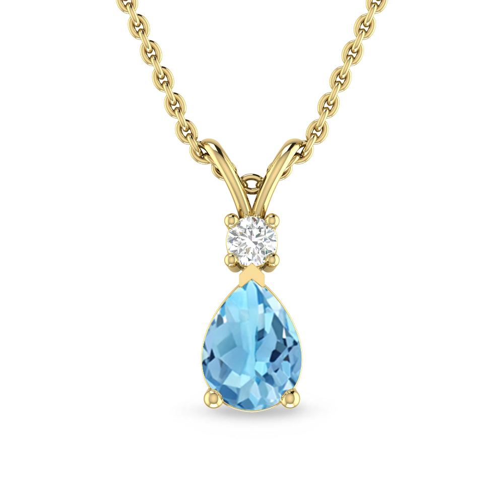 Yellow Gold - Blue Topaz