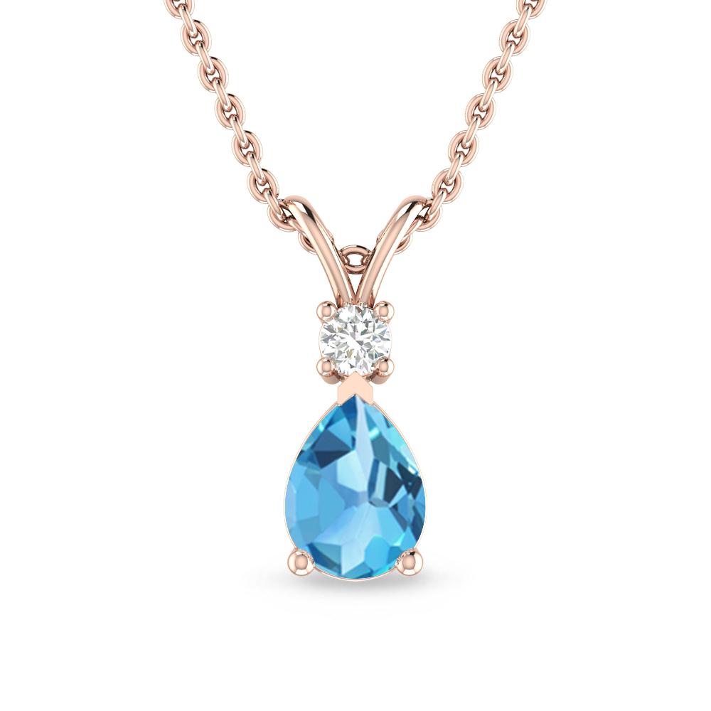 Rose Gold - Blue Topaz