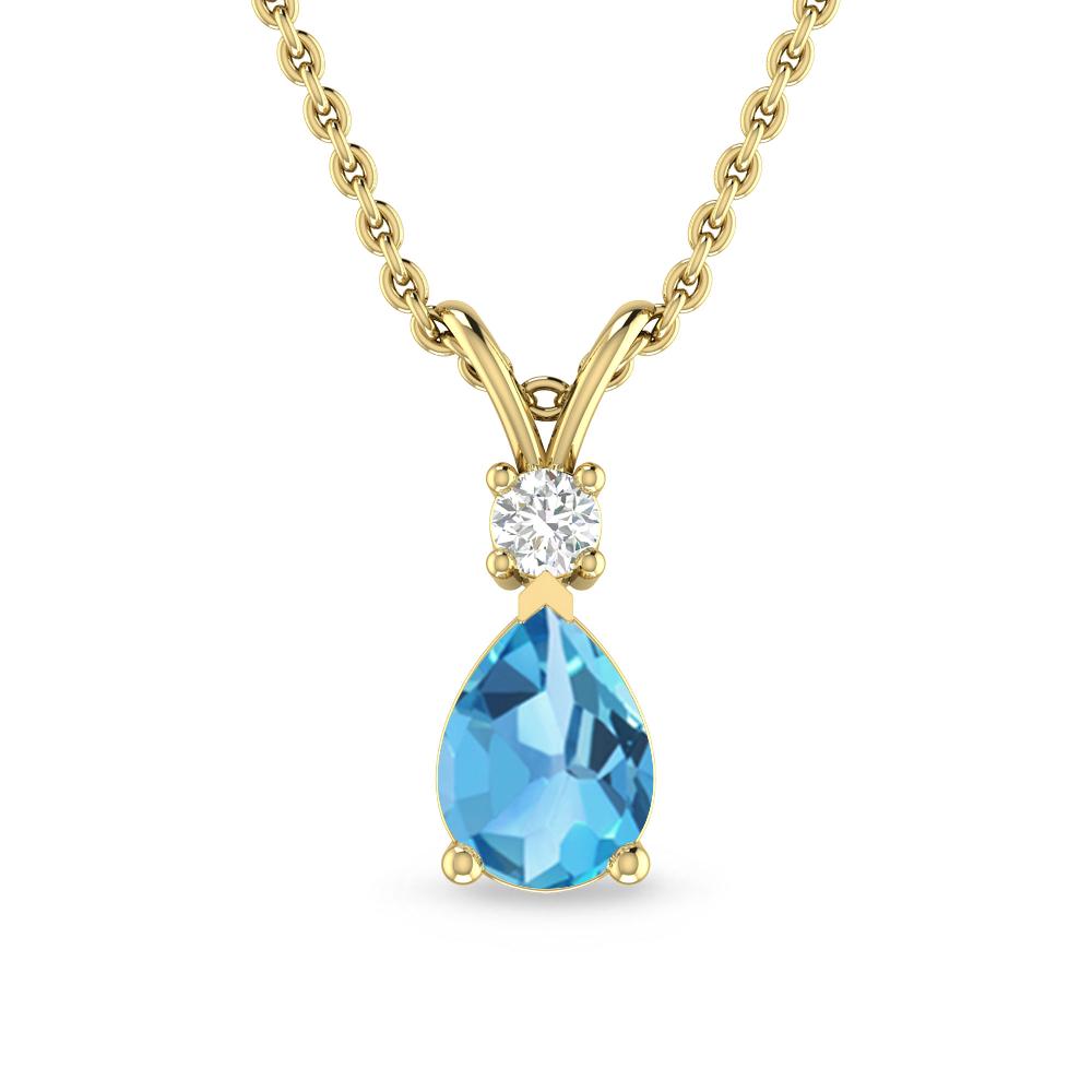 Yellow Gold - Blue Topaz