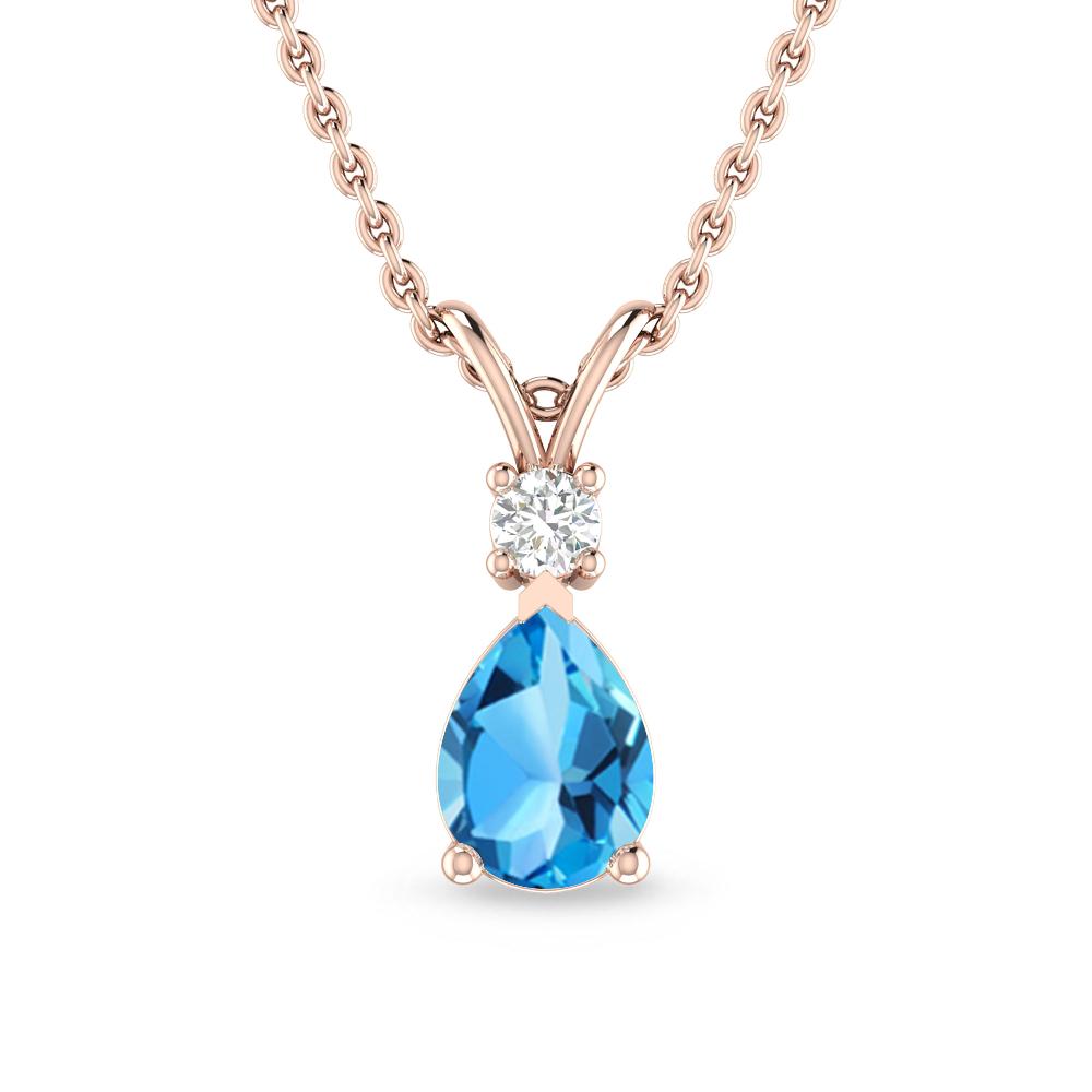 Rose Gold - Blue Topaz