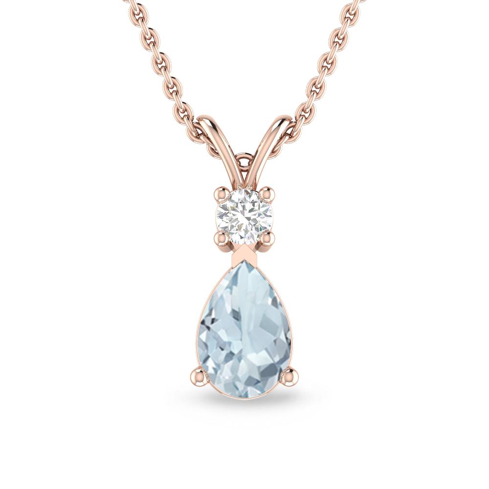 Rose Gold - Aquamarine