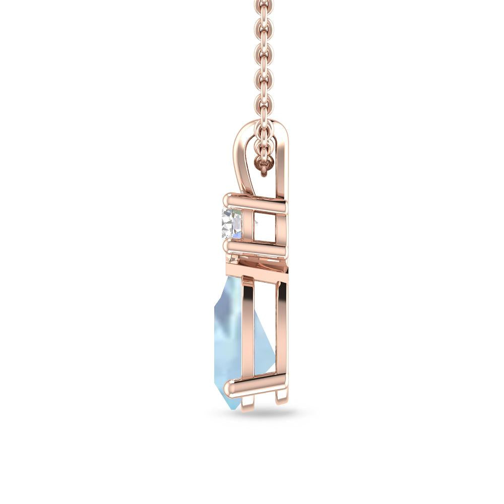 Rose Gold - Aquamarine