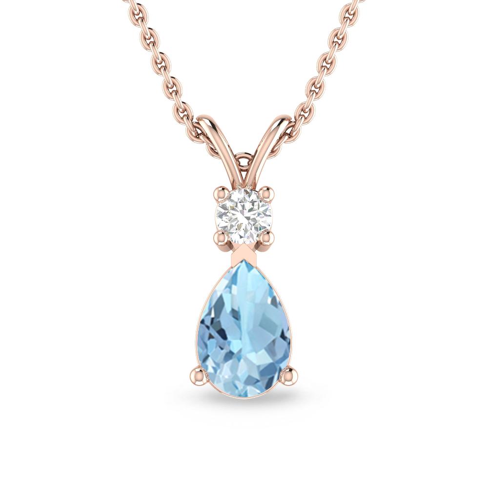 Rose Gold - Aquamarine