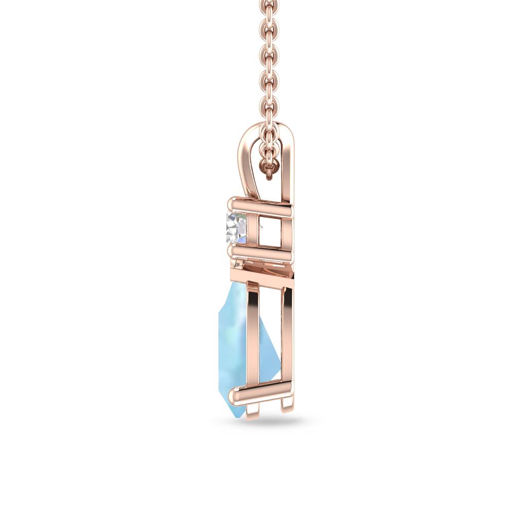 Rose Gold - Aquamarine