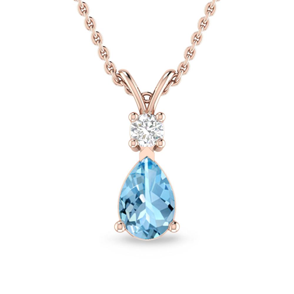 Rose Gold - Aquamarine