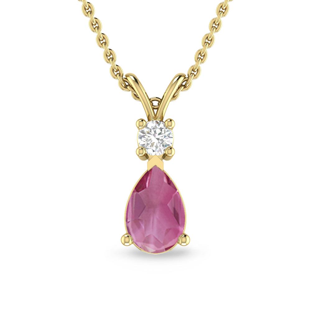Yellow Gold - Pink Tourmaline