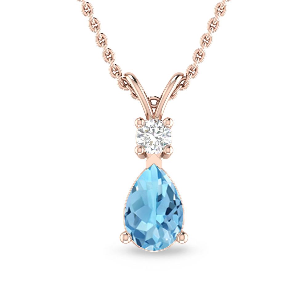 Rose Gold - Blue Topaz