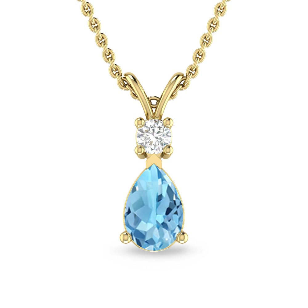 Yellow Gold - Blue Topaz