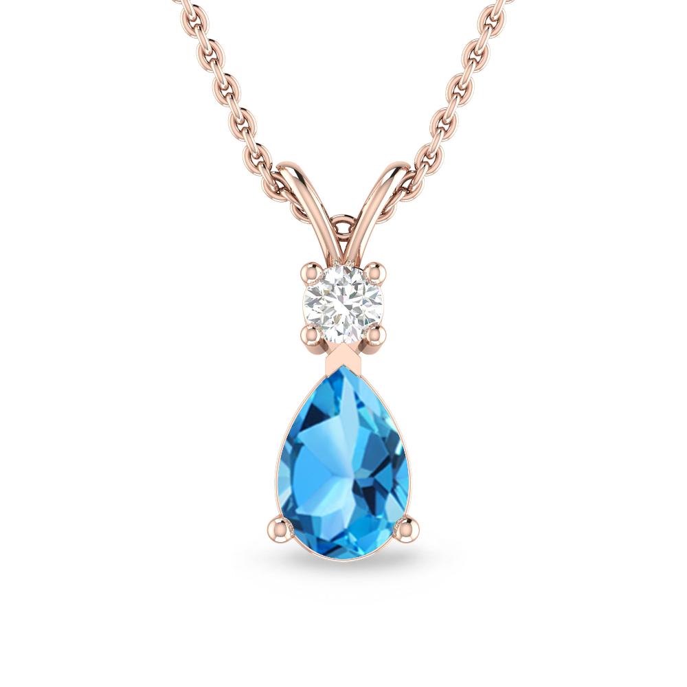 Rose Gold - Blue Topaz