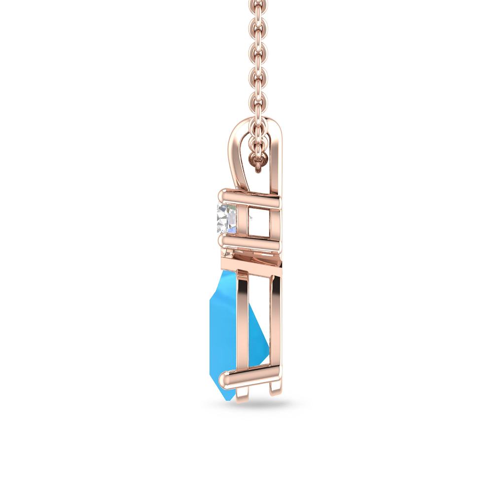 Rose Gold - Blue Topaz