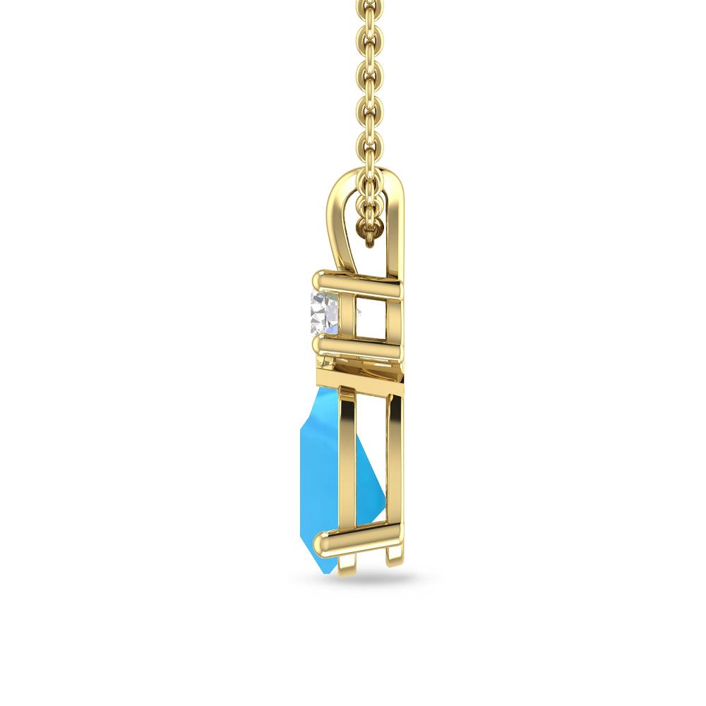 Yellow Gold - Blue Topaz