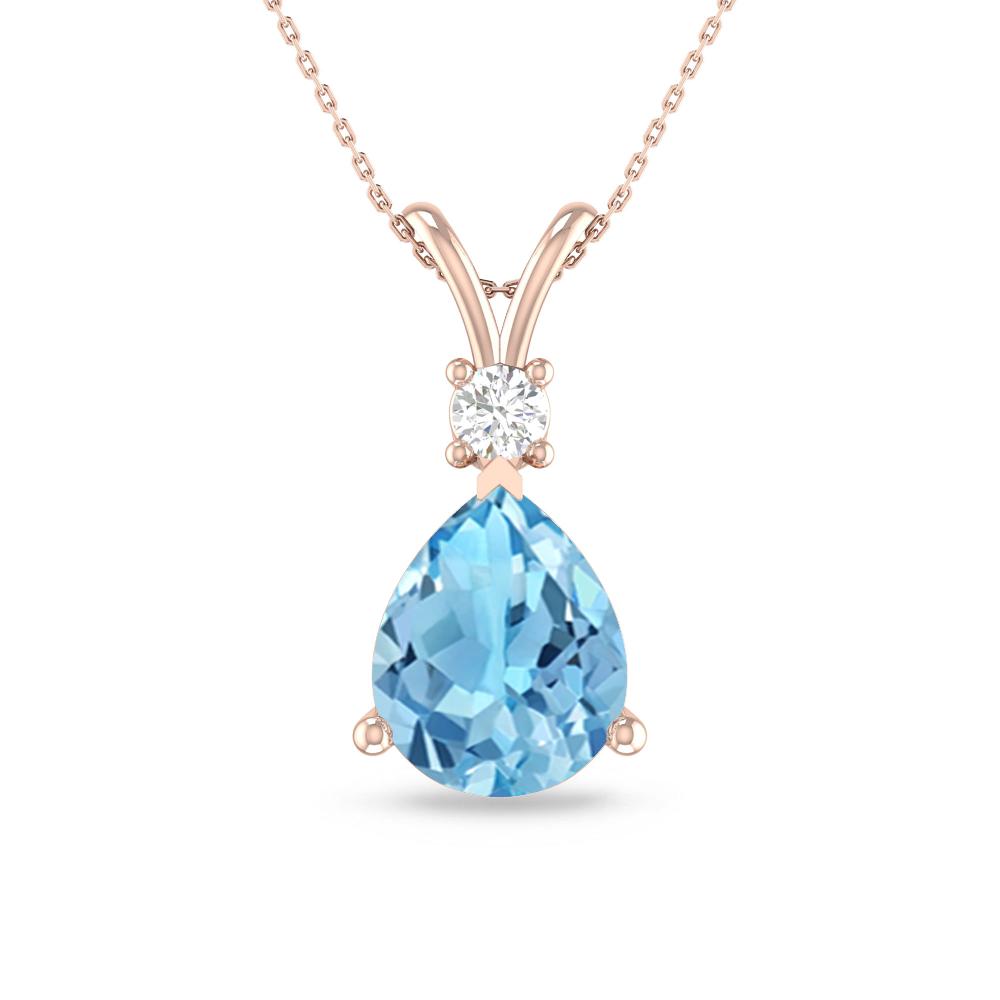 Rose Gold - Blue Topaz