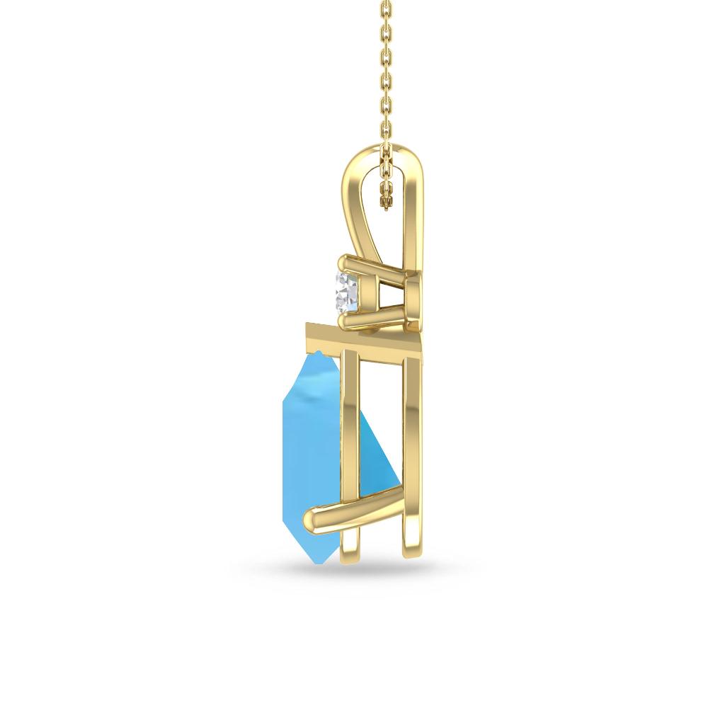 Yellow Gold - Blue Topaz