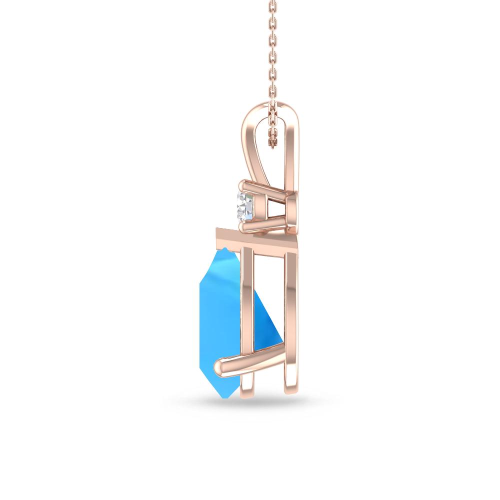 Rose Gold - Blue Topaz