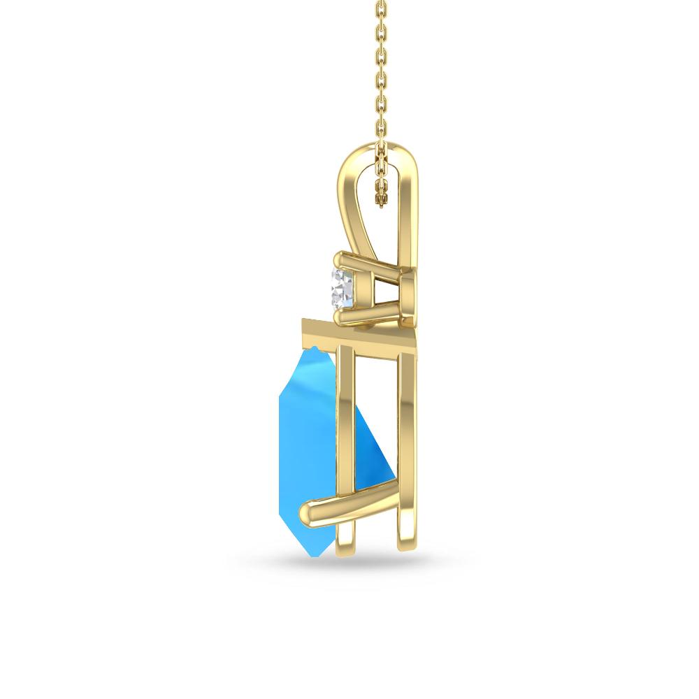 Yellow Gold - Blue Topaz