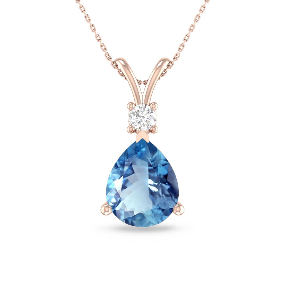 Rose Gold - Aquamarine
