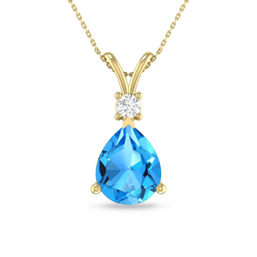 Yellow Gold - Blue Topaz
