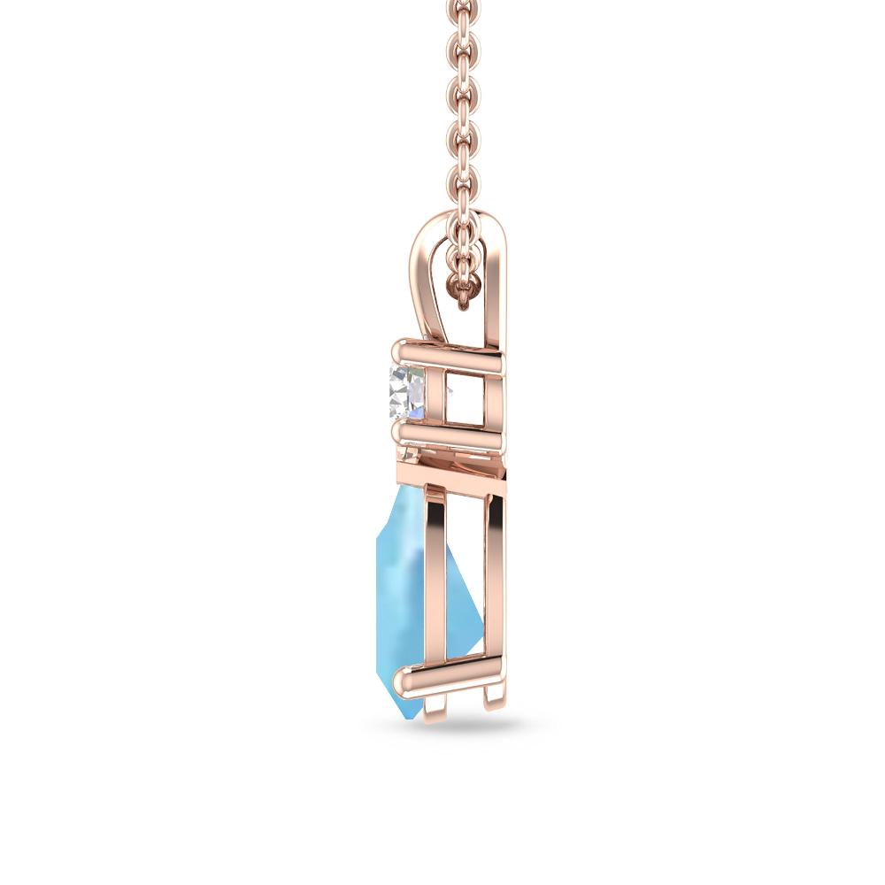 Rose Gold - Aquamarine