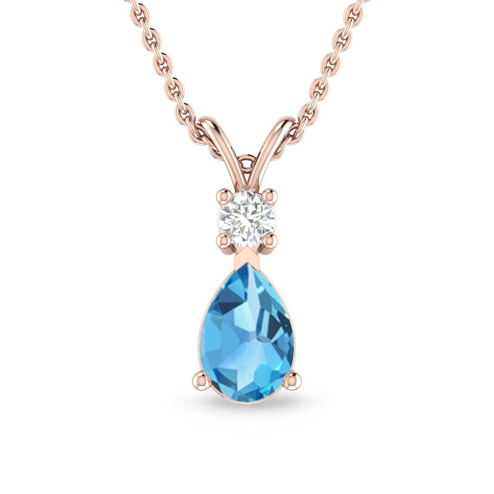 Rose Gold - Blue Topaz