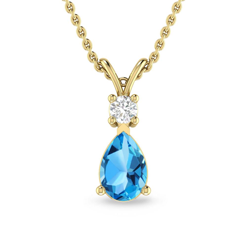 Yellow Gold - Blue Topaz