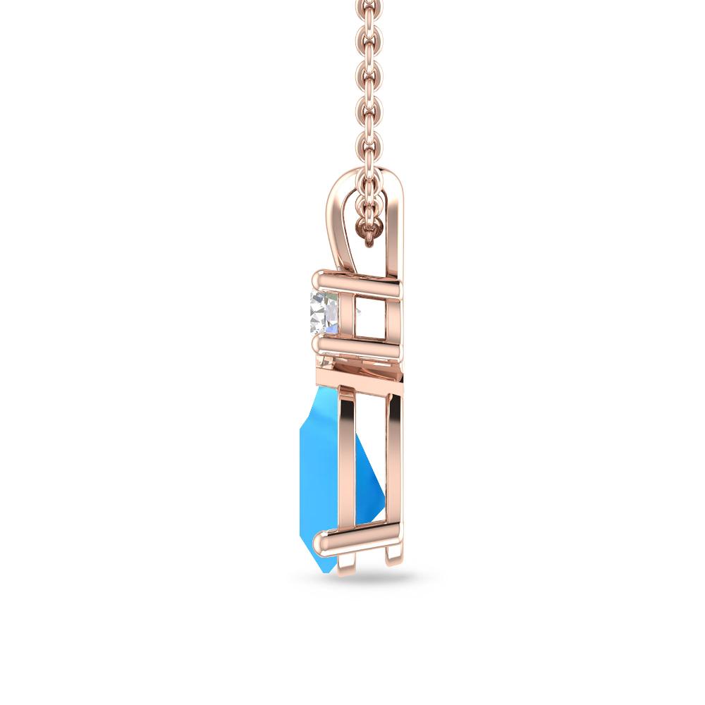 Rose Gold - Blue Topaz