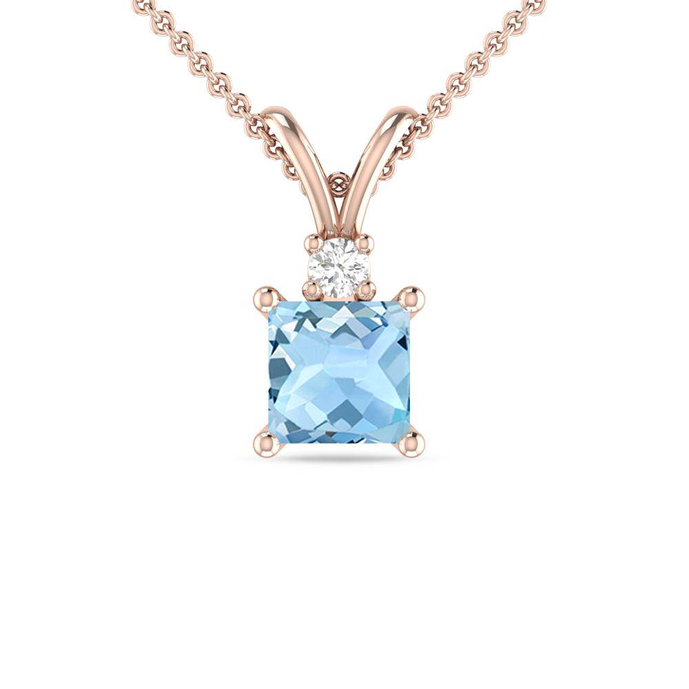 Rose Gold - Aquamarine