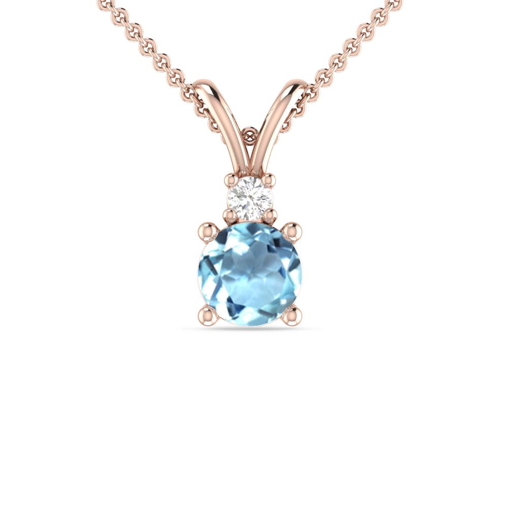 Rose Gold - Aquamarine
