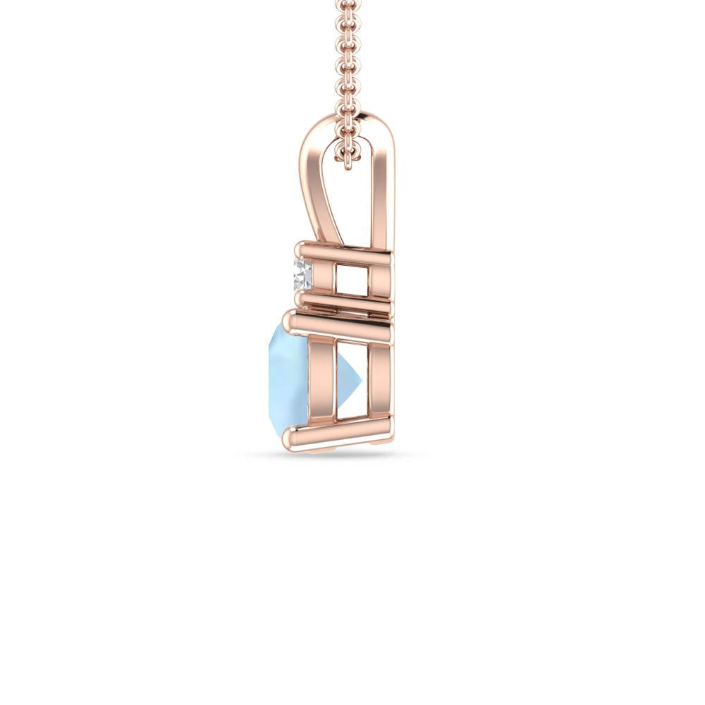 Rose Gold - Aquamarine