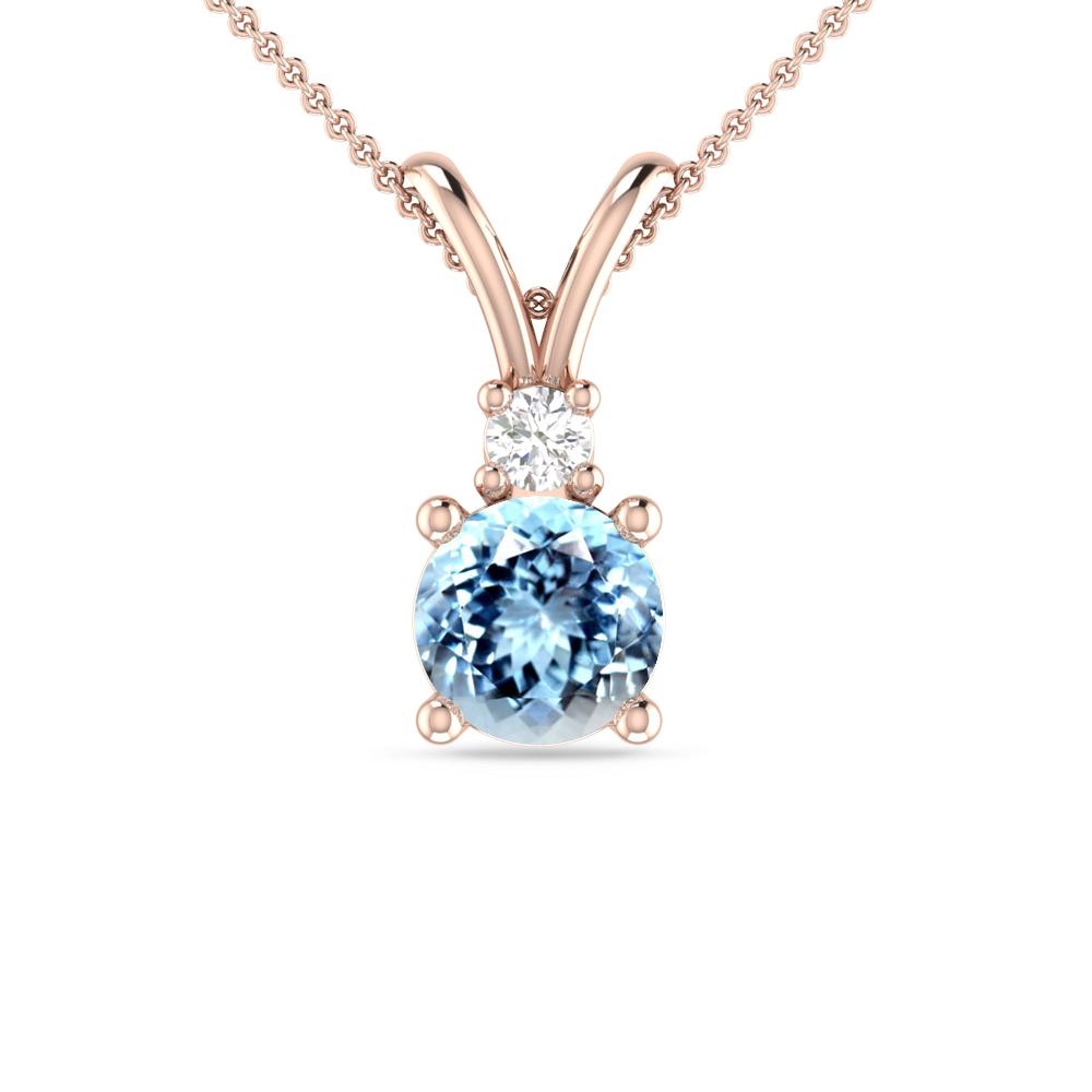 Rose Gold - Aquamarine