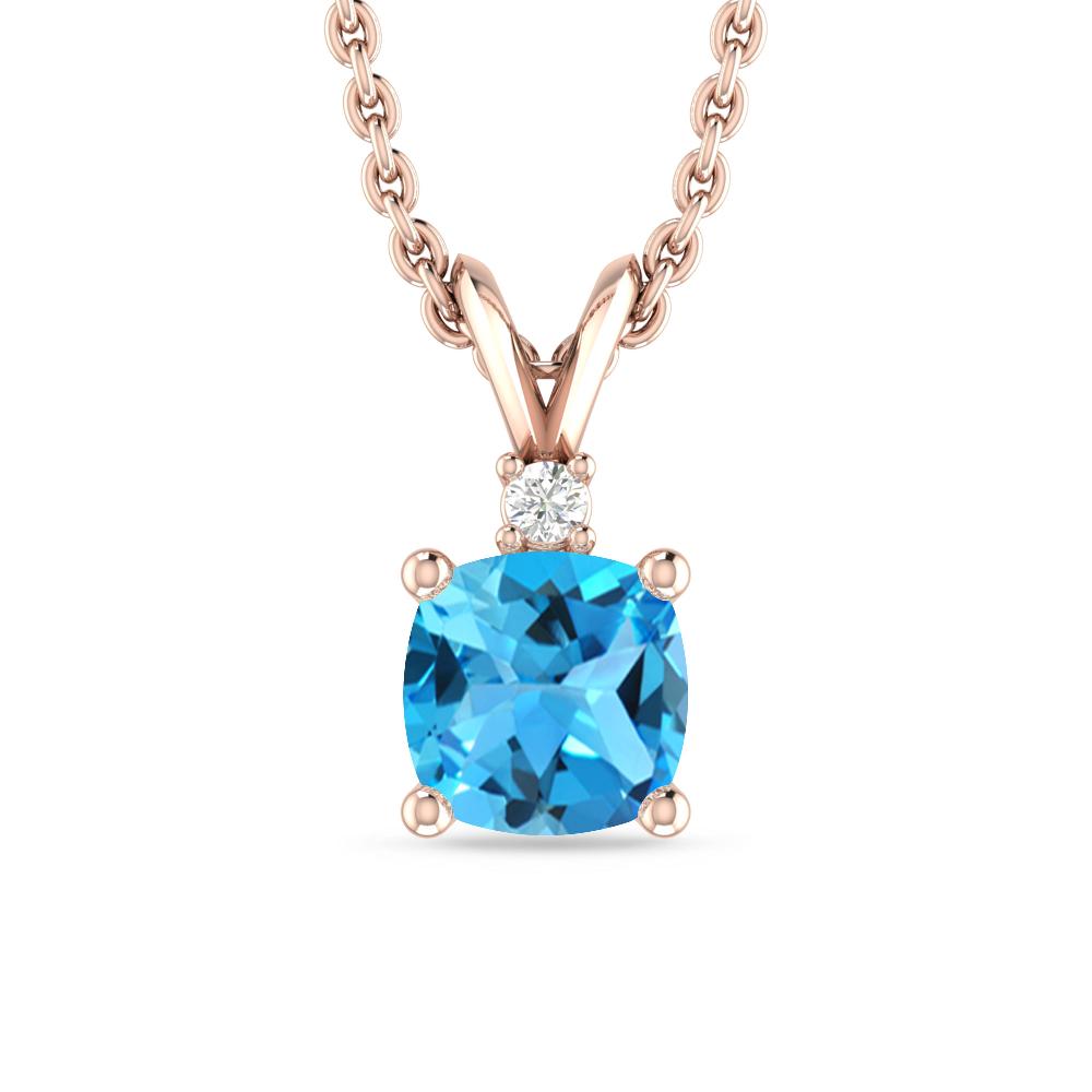 Rose Gold - Blue Topaz