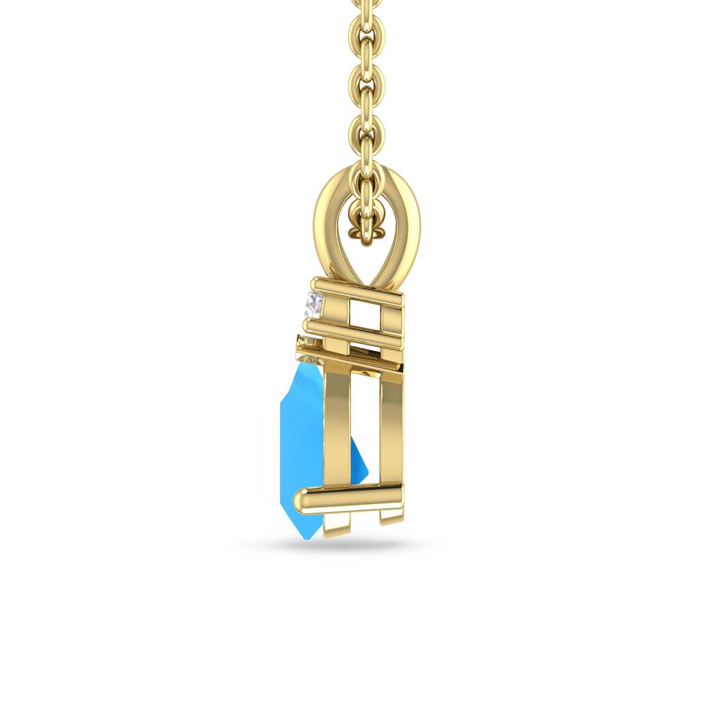 Yellow Gold - Blue Topaz