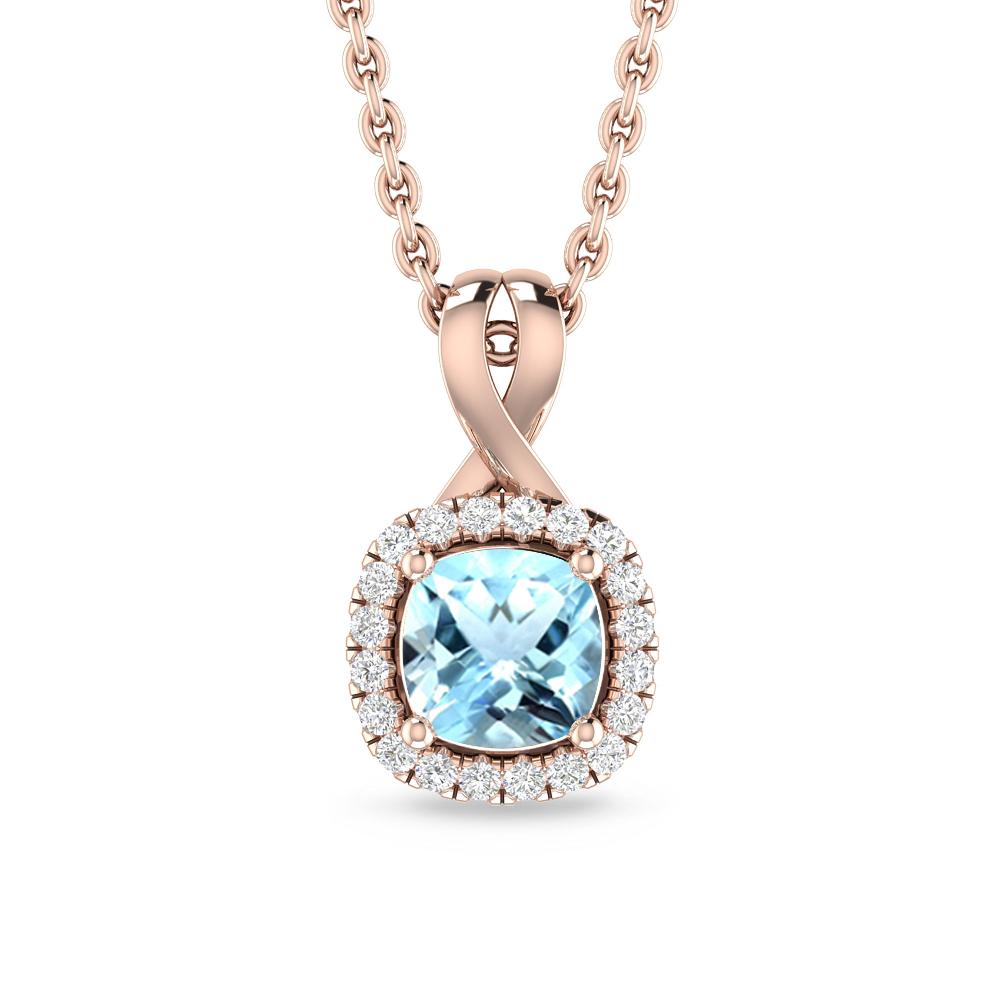 Rose Gold - Aquamarine