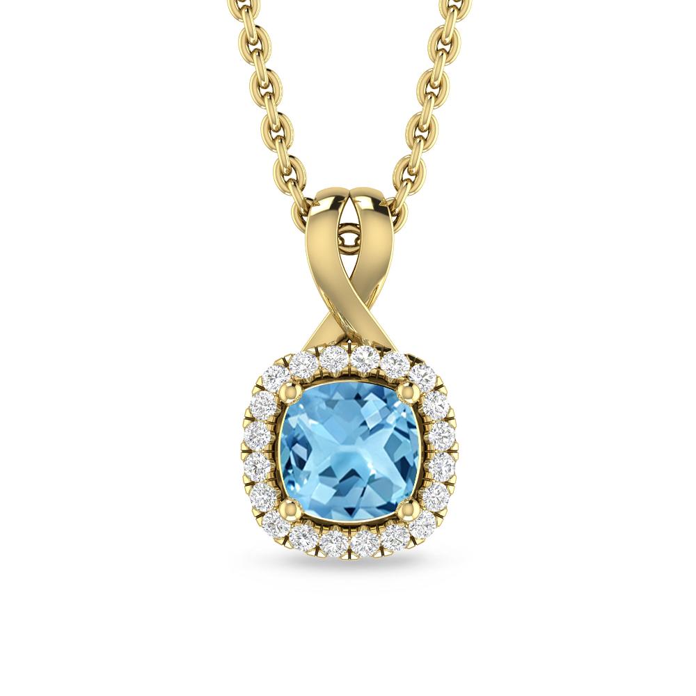 Yellow Gold - Blue Topaz