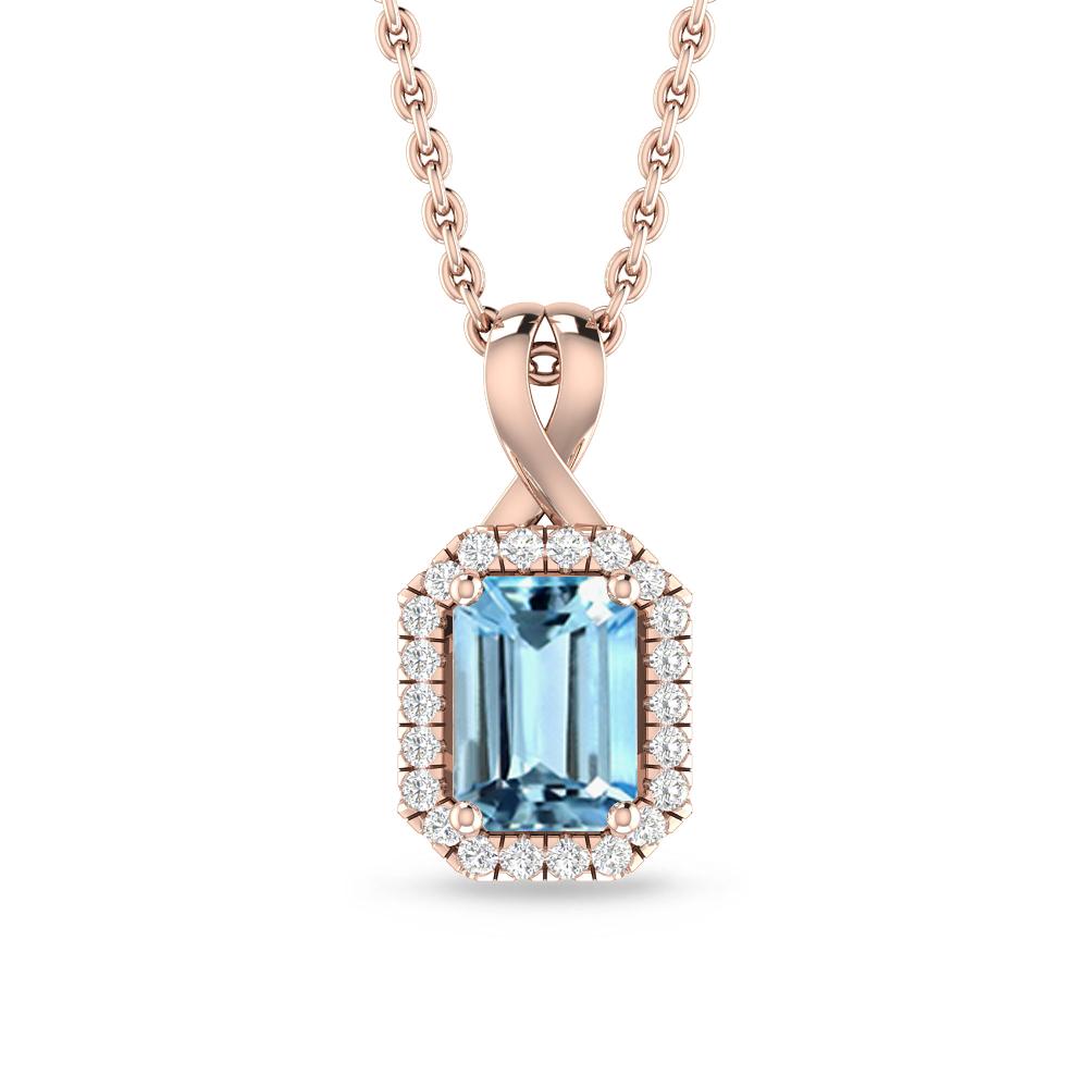 Rose Gold - Aquamarine