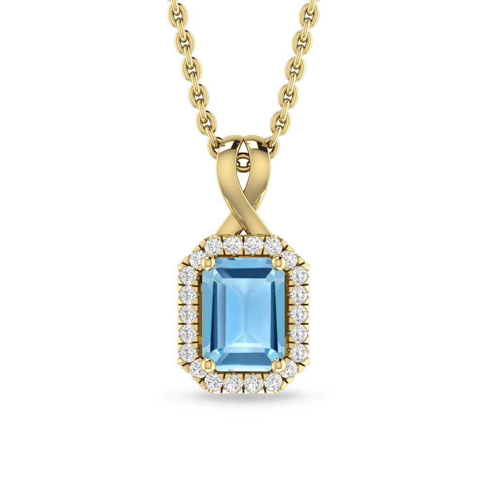 Yellow Gold - Blue Topaz