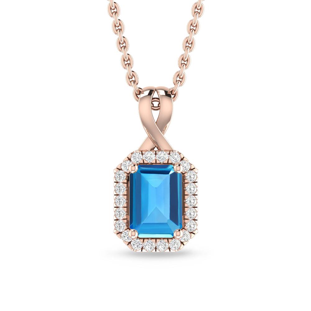 Rose Gold - Blue Topaz