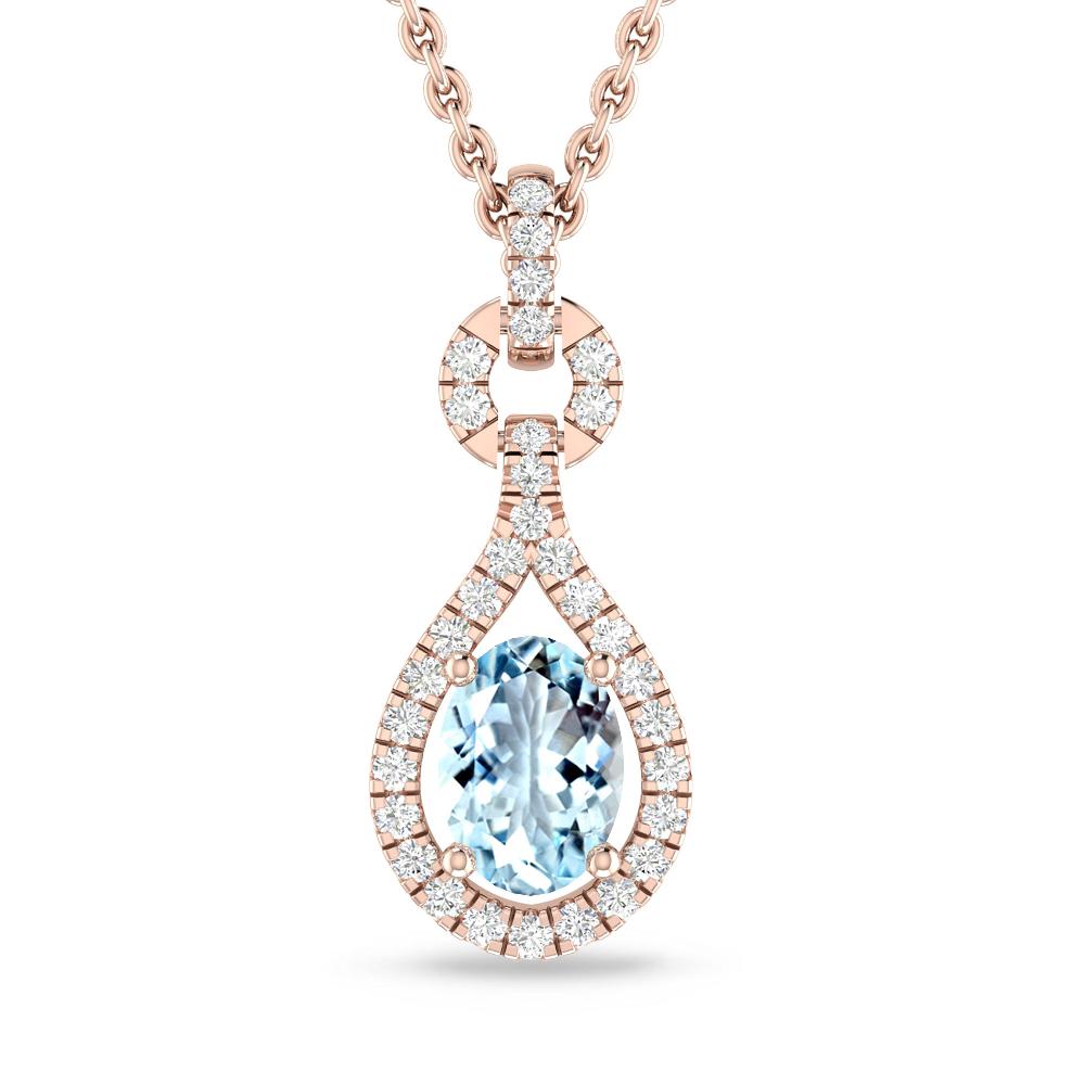 Rose Gold - Aquamarine