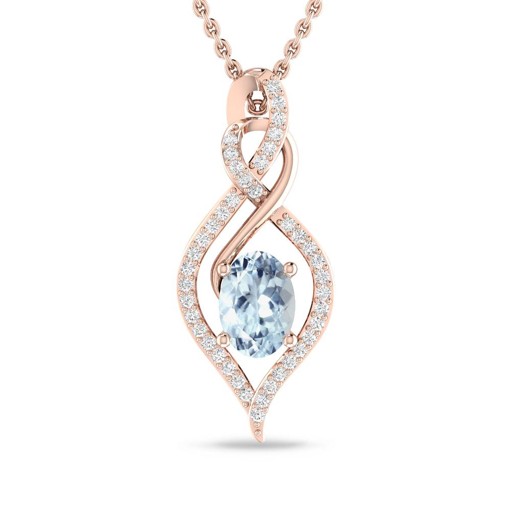 Rose Gold - Aquamarine