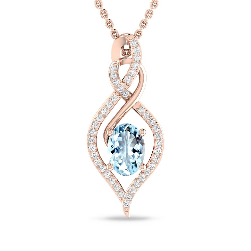 Rose Gold - Aquamarine