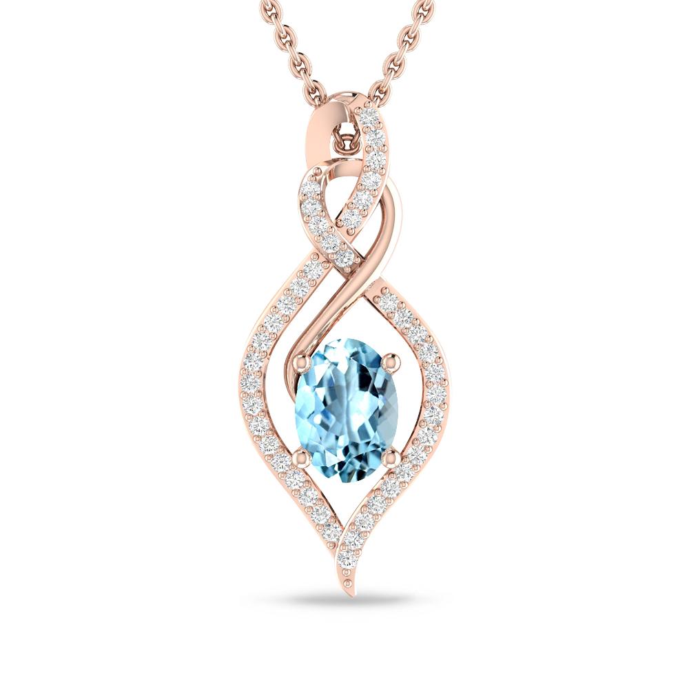 Rose Gold - Aquamarine