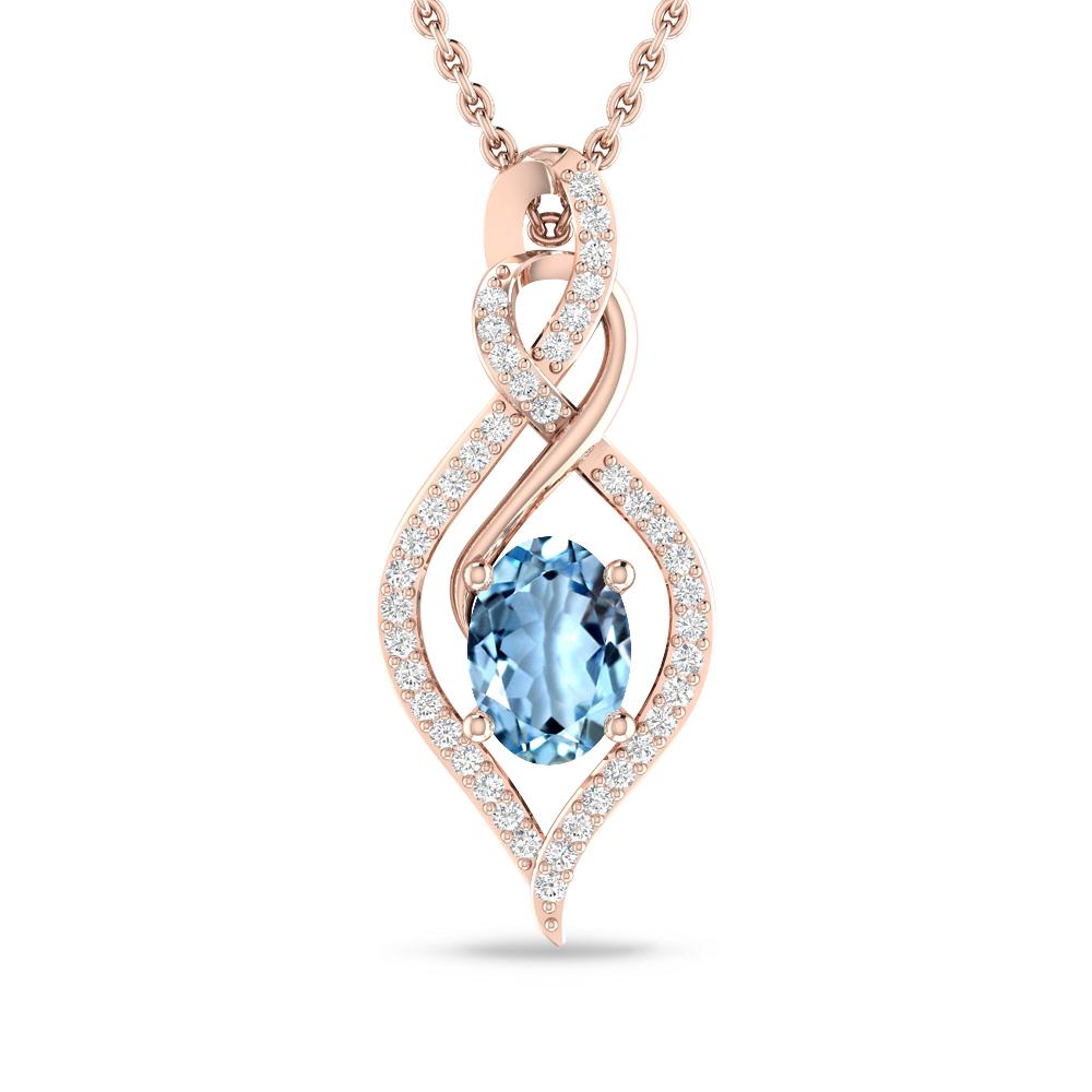 Rose Gold - Aquamarine