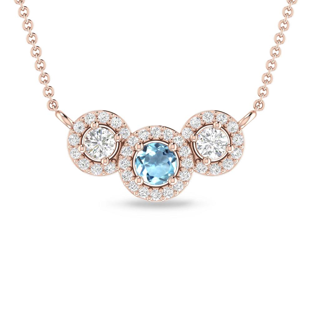 Rose Gold - Aquamarine